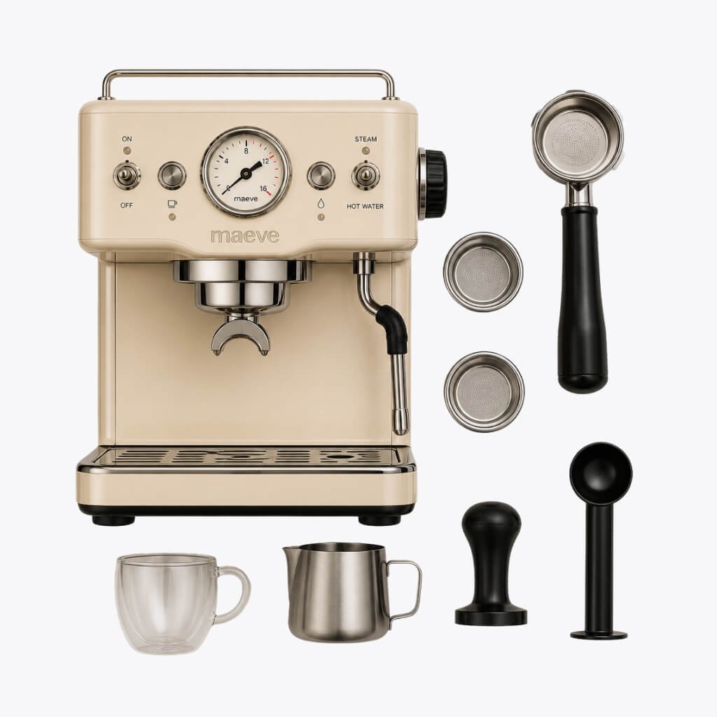 Coffee Maker Warm White Set