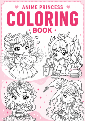 anime princess fantasy coloring book
