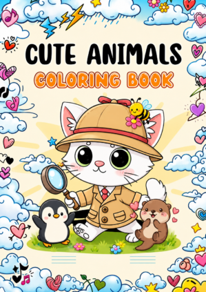 cute animals coloring book