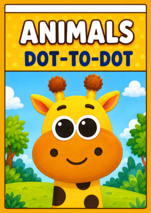 cute animals dot to dot coloring book