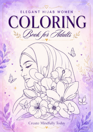 elegant hijab beauty coloring book