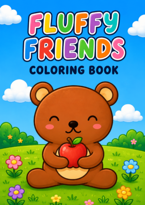fluffy friends coloring book