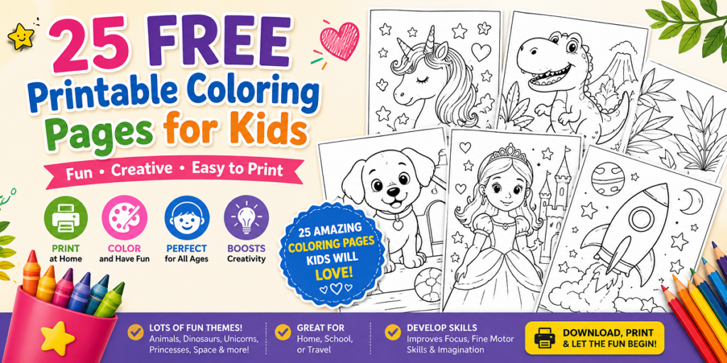 25 Free Printable Coloring Pages for Kids to Enjoy at Home free printable coloring pages for kids