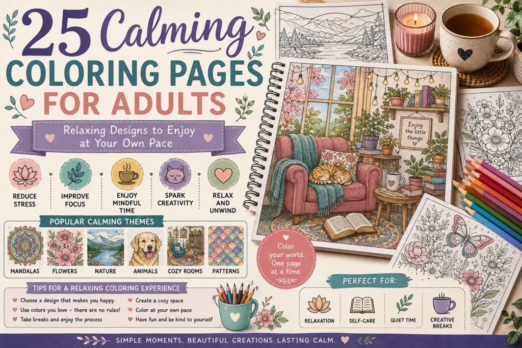 calming coloring pages for adults