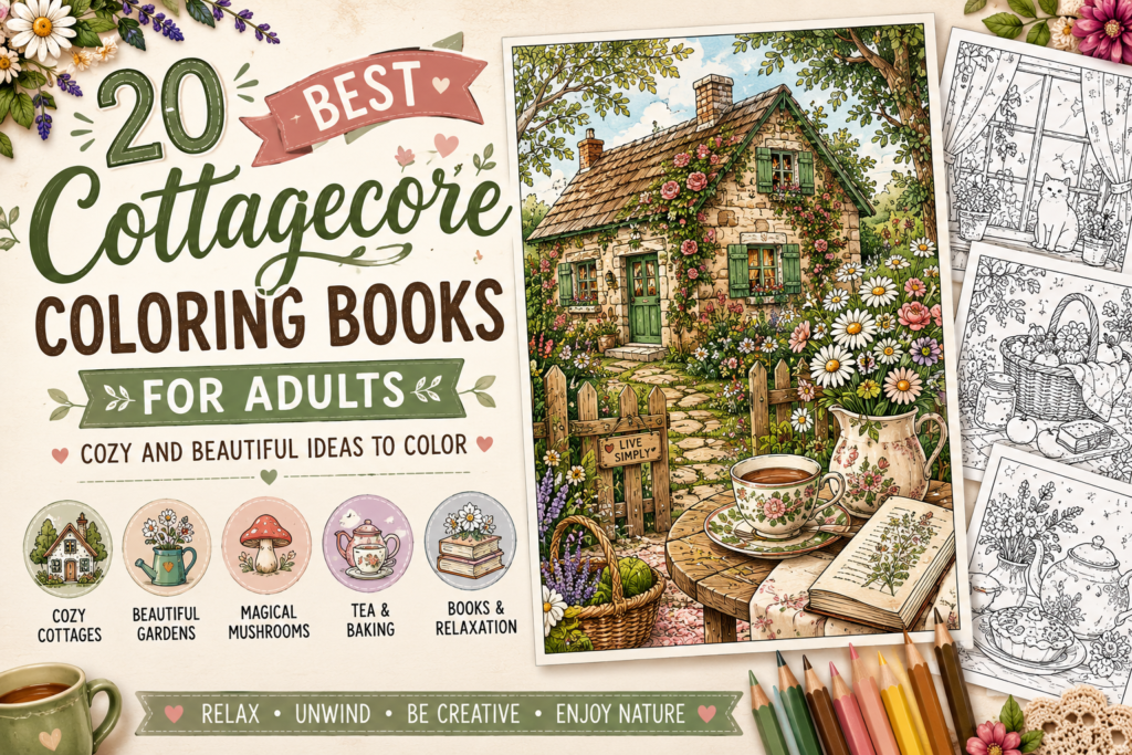 20 Best Cottagecore Coloring Books for Adults & Cozy Ideas cottagecore coloring books