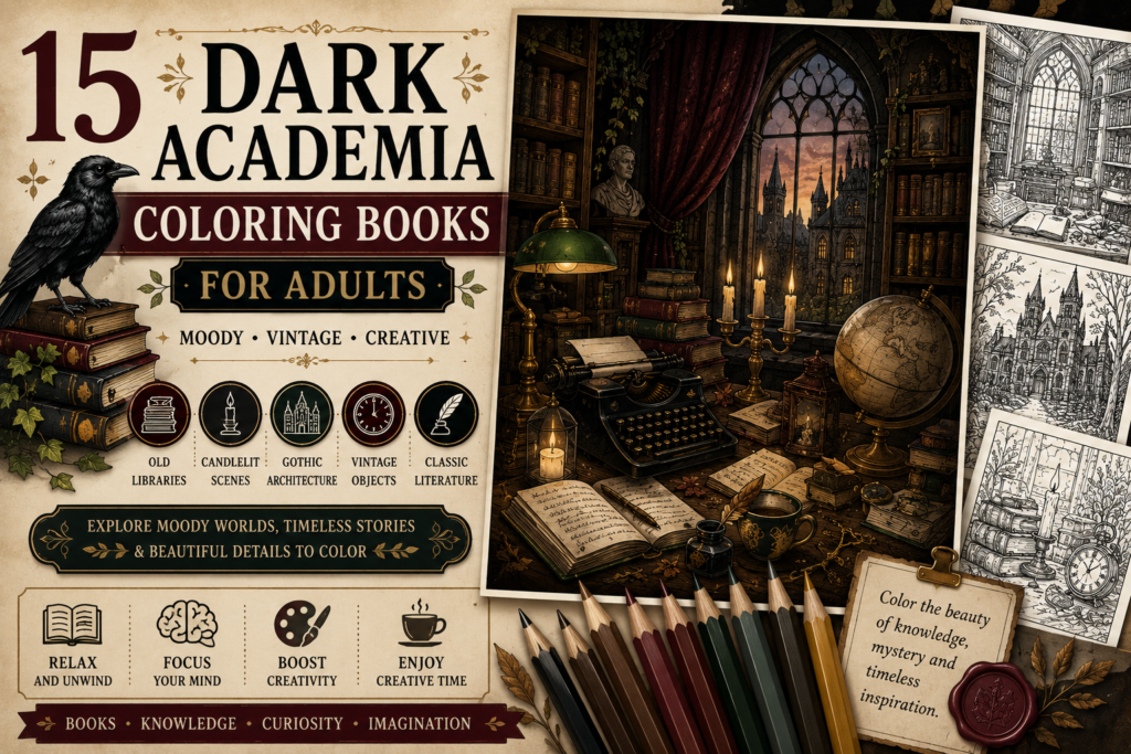 dark academia coloring books