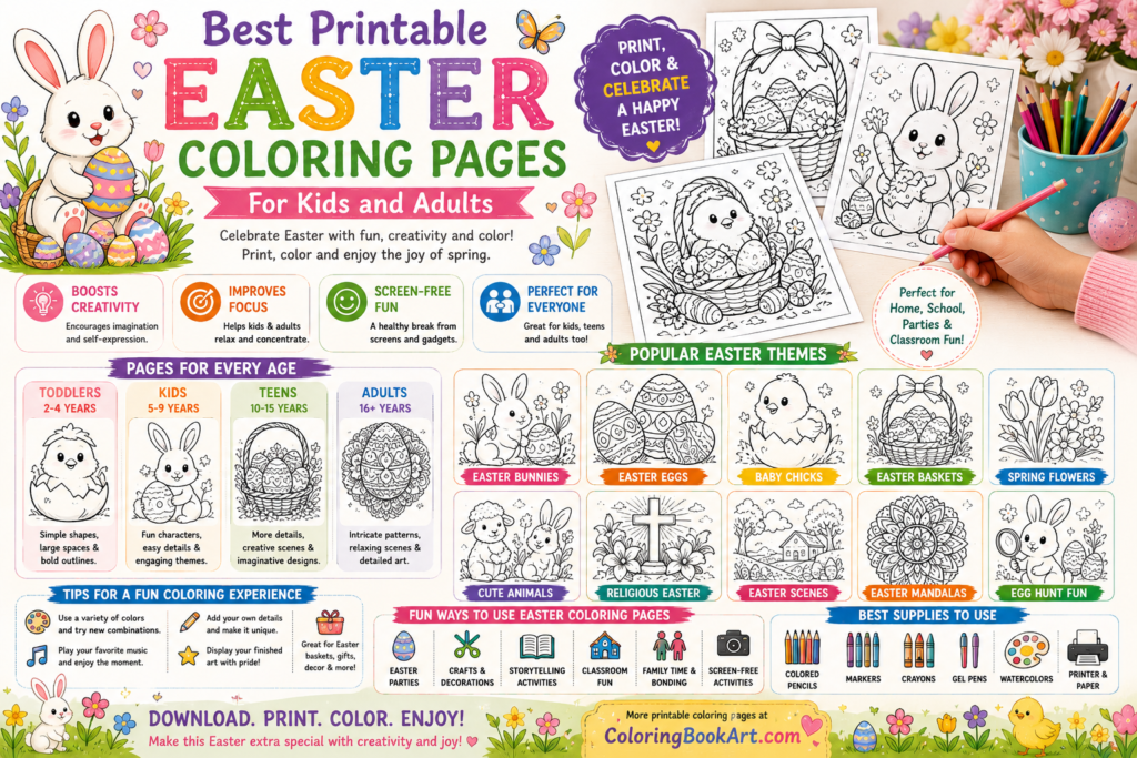 Best Printable Easter Coloring Pages for Kids and Adults printable easter coloring pages