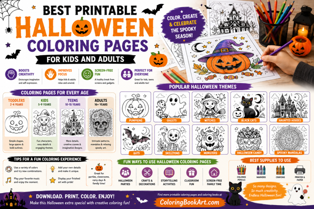 Best Printable Halloween Coloring Pages for Kids and Adults printable halloween coloring pages