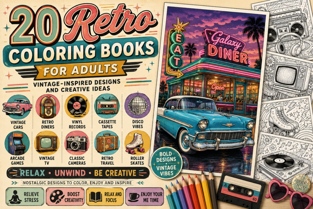 retro coloring books for adults