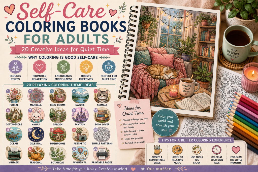 self care coloring books for adults