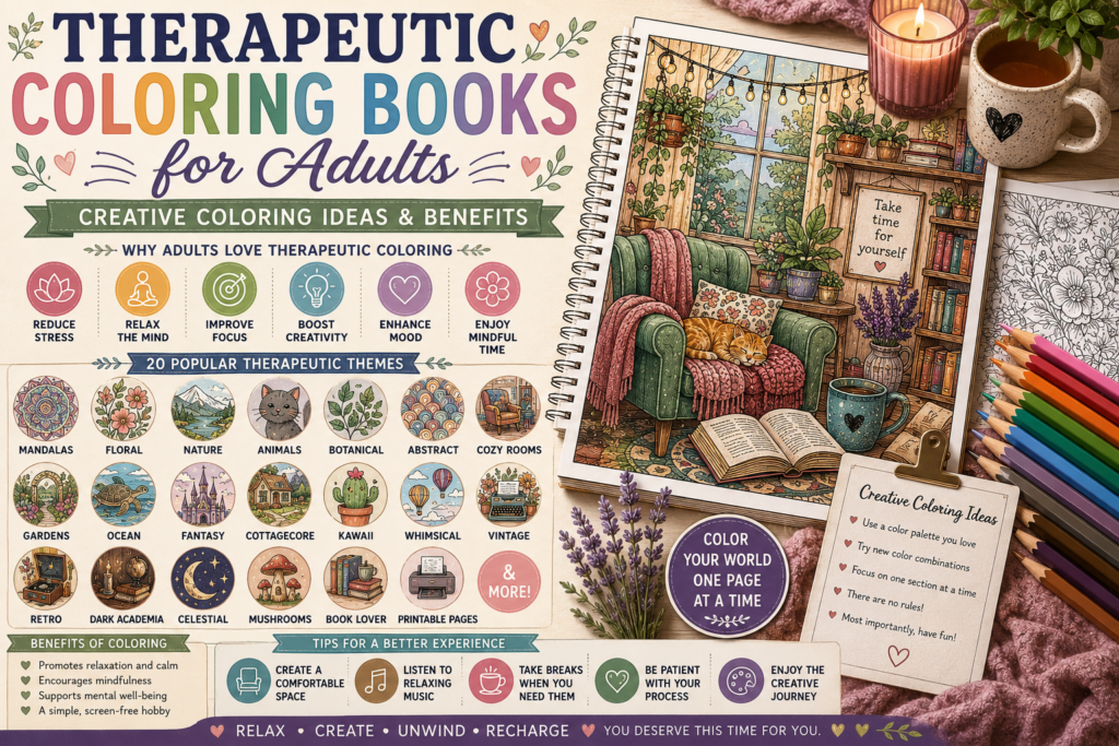 therapeutic coloring books for adults
