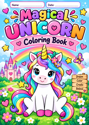 magical unicorn coloring book