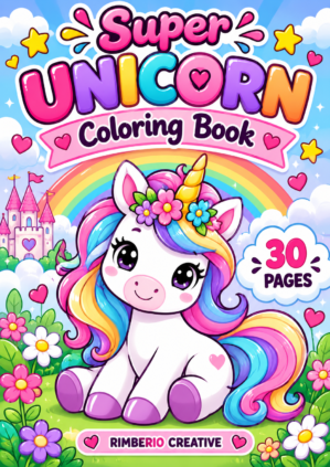 super unicorn coloring book