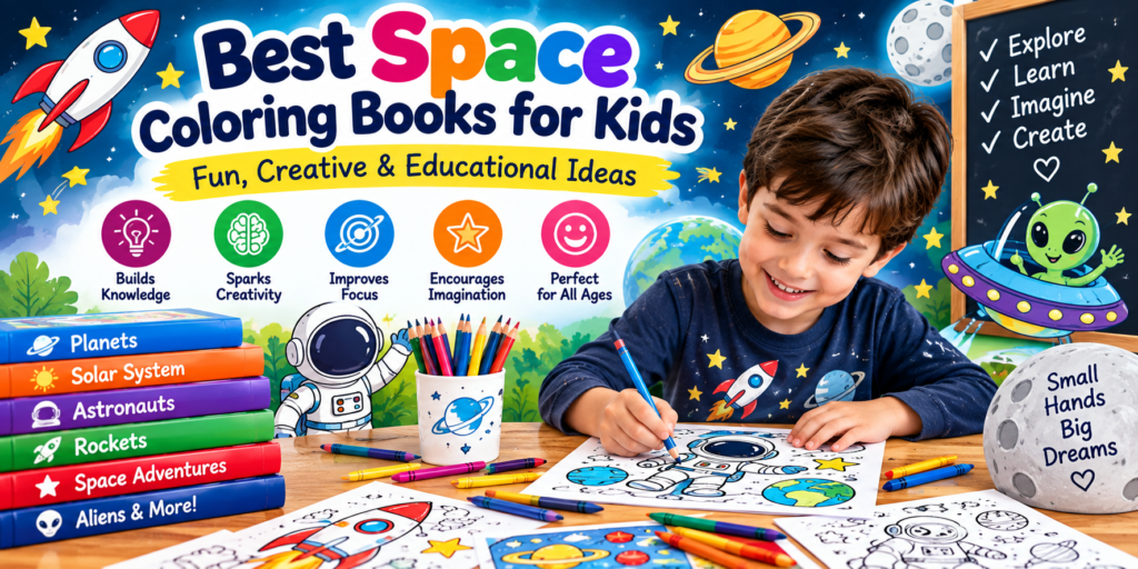 space coloring books for kids